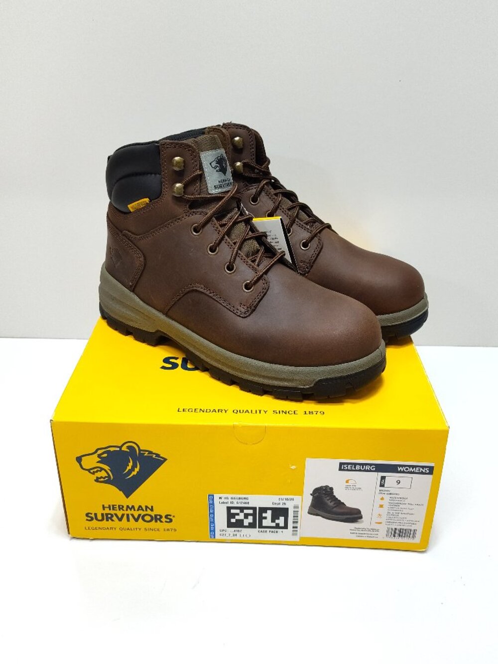 Herman Survivors Womens Iselburg Brown Steel Toe Waterproof Work Boots Size 9